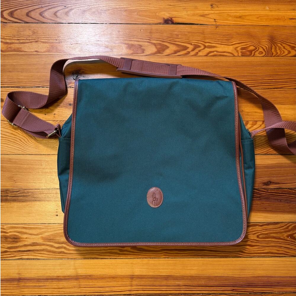 Polo Ralph Lauren Vintage Green Messenger Laptop Bag